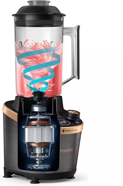 Блендер Philips стаціонарний Flip&Juice, 1500Вт, чаша-2000мл, мідно-чорний (HR3770/00) 370925 фото