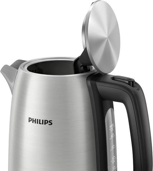 Електрочайник Philips Viva Collection 1.7л, LED підсвітка, сріблясто-чорний (HD9353/90) 370439 фото