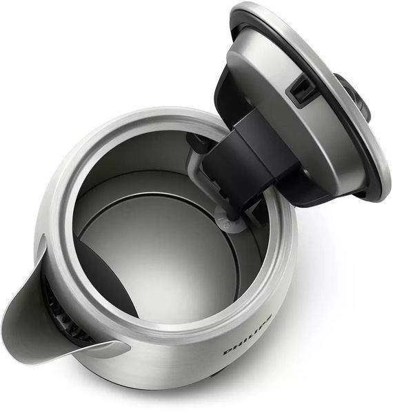 Електрочайник Philips Viva Collection 1.7л, LED підсвітка, сріблясто-чорний (HD9353/90) 370439 фото