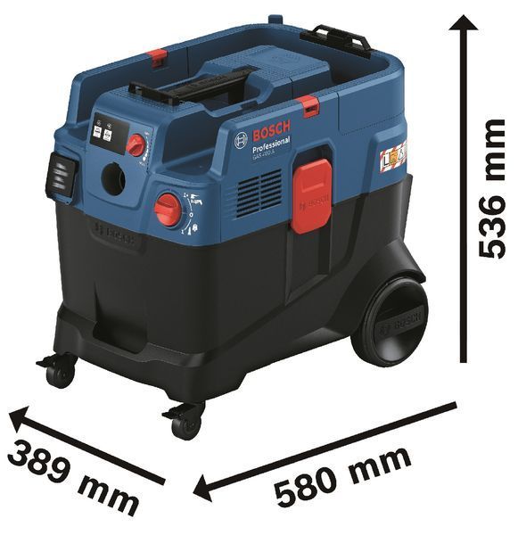 Пилосос професійний Bosch GAS 400 A, 1200Вт, 240мБар, контейнер 40л, 14кг (0.601.9M0.020) 373414 фото