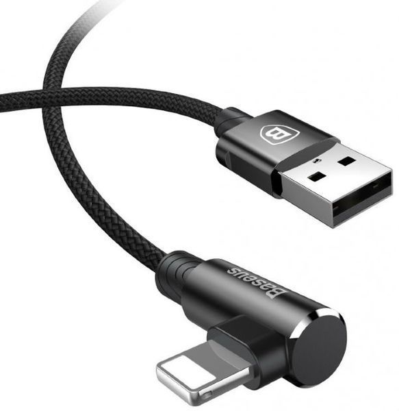 Кабель Baseus MVP Elbow Type USB кабель USB For IP 1.5A 2m (CALMVP-A01) Black 260051 фото