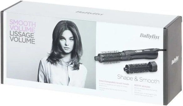 Фен-щітка Babyliss, 800Вт, 2 режими, хол. обдув, кераміка, чорний (AS82E) 370058 фото