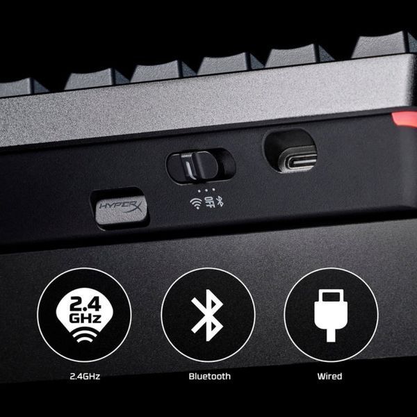 Клавіатура механічна HyperX Alloy Rise 75key, Red, USB-A/WL/BT, EN/UA, RGB, чорний (91Y91AA) 365949 фото