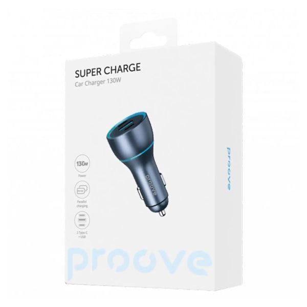 АЗП Proove Super Charge 130W (2 Type-C + USB) (ACSC13120004) Metal Gray 287164 фото