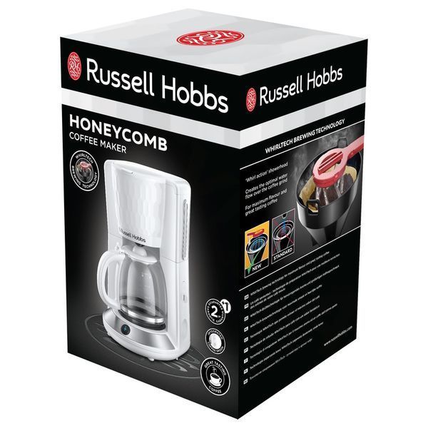 Кавоварка Russell Hobbs крапельна Honeycomb 1.25л, мелена, білий (27010-56) 363517 фото
