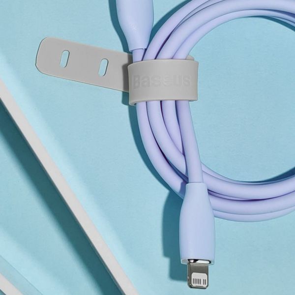 Кабель Baseus Jelly Liquid Silica Gel Fast Charging Data USB кабель Type-C to Lightning 20W 1.2m (CAGD020001) Black 255216 фото