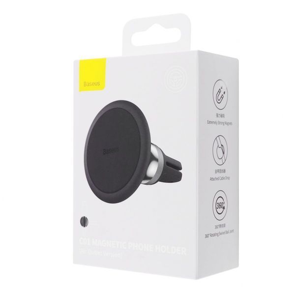 Автомобільний тримач Baseus C01 Magnetic Air Outlet (C40140802113-00) black 331483 фото