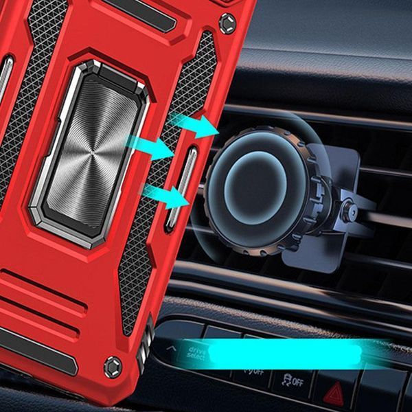 Ударостійкий чохол Camshield Army Ring для Xiaomi Redmi Note 14 Pro 4G/5G / Poco X7 Червоний / Red 388894 фото