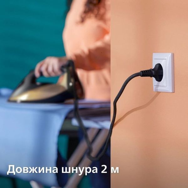 Праска Philips 7000 Series, 2800Вт, 300мл, паровий удар -250гр, постійна пара - 50гр, нерж. сталь, чорно-золотий (DST7040/80) 374061 фото