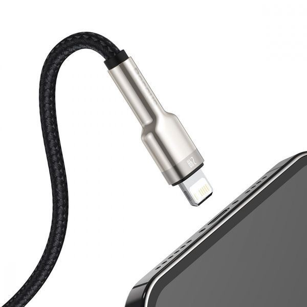 Кабель Baseus Cafule Metal Lightning 2.4A (0.25m) CALJK-01 Black 239120 фото