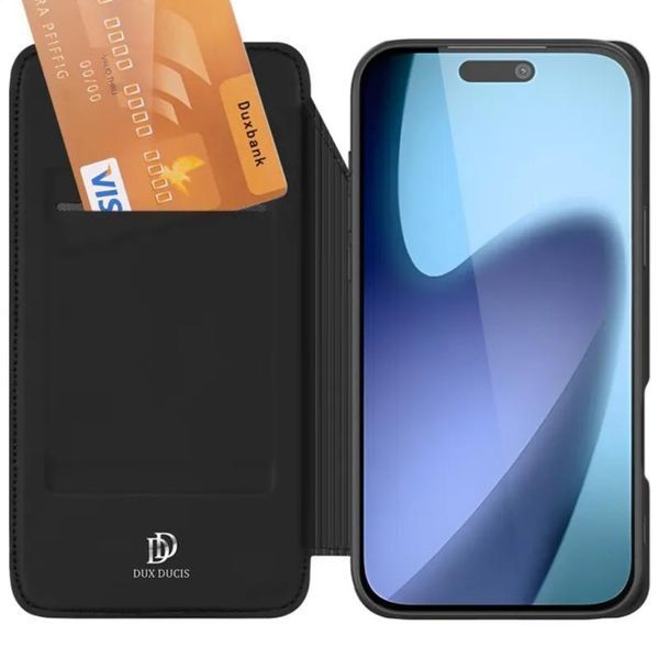 Чохол-книжка Dux Ducis з кишенею для візиток для Apple iPhone 17 Air (6.5") Чорний 393983 фото