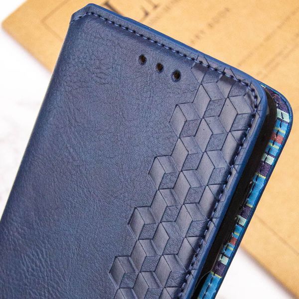 Шкіряний чохол-книжка GETMAN Cubic (PU) для ZTE Blade A55 4G Синій 358701 фото