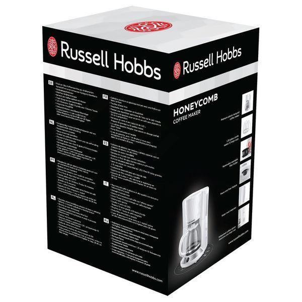 Кавоварка Russell Hobbs крапельна Honeycomb 1.25л, мелена, білий (27010-56) 363517 фото