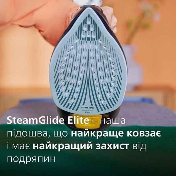 Праска Philips 7000 Series, 2800Вт, 300мл, паровий удар -250гр, постійна пара - 50гр, нерж. сталь, чорно-золотий (DST7040/80) 374061 фото