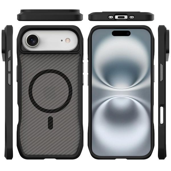 Чохол TPU Space Octagon with MagSafe для Apple iPhone 17 Air (6.5") Carbon Black 403414 фото