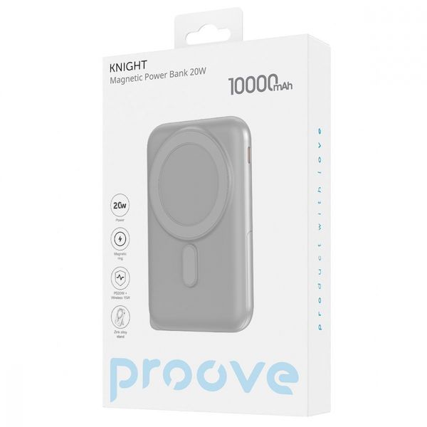 Зовнішній MagSafe Акумулятор Proove 10000mAh 20W Knight (PBGI20012205) Dark Gray 322157 фото