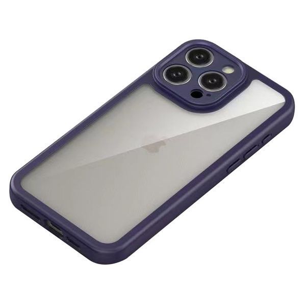 TPU чохол Transparent + Colour 1,5mm для Apple iPhone 13 Pro (6.1") Purple 289363 фото