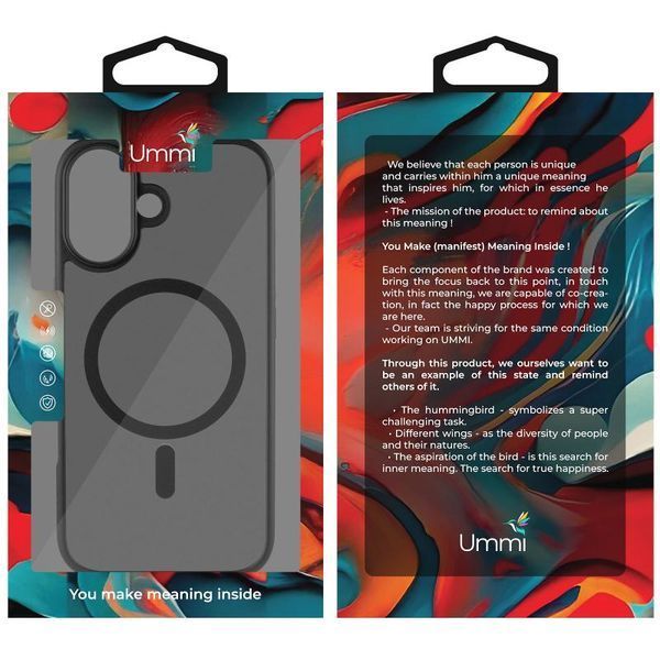 Чохол Ummi Colorful with MagSafe для Apple iPhone 17 (6.3") Чорний / Black 401846 фото