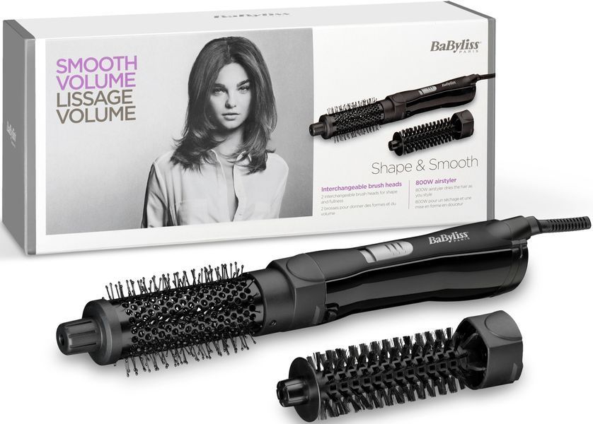 Фен-щітка Babyliss, 800Вт, 2 режими, хол. обдув, кераміка, чорний (AS82E) 370058 фото