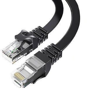 Кабель ESSAGER TopSpeed Cable Ethernet Cat6 RJ45 Splitter Network Flat Cable 15m (EXCWXB-JSE01) Black 315531 фото