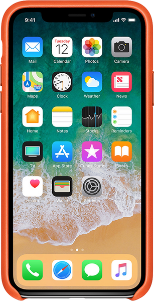 Чохол-накладка iPhone Х Original Leather case MRGK2 Bright Orange 122441 фото