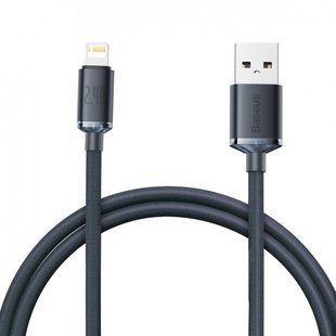 Кабель Baseus Crystal Shine Series Fast Charging Data USB кабель USB To IP 2.4A 1.2m (CAJY000001) Black 255220 фото