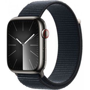 Смарт-годинник Apple Watch Series 9 GPS + LTE 45mm Graphite Stainless Steel Case With Midnight Sport Loop MRQN3/MT593 286228 фото