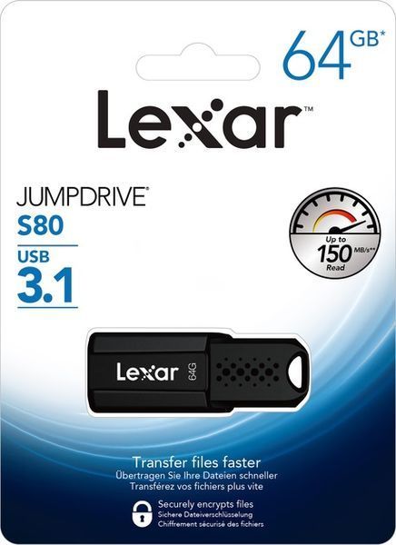 Флеш-пам'ять (накопичувач USB) USB3.1 64GB S80 LJDS080064G-BNBNG LEXAR 356157 фото