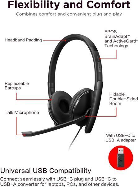 Гарнітура Lenovo Wired ANC Headset Gen 2 (Teams) (4XD1M45627) 364452 фото