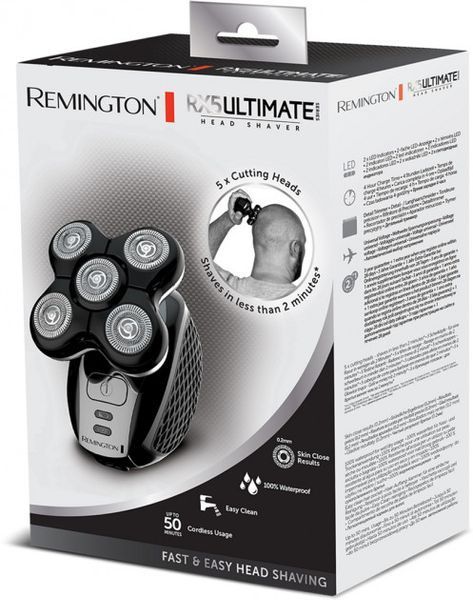 Бритва електр. для голови Remington роторна Ultimate Series RX5, бритв.головок-5, сух.+волог., тример, кейс, чорний (XR1500) 371916 фото