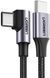 Кабель UGREEN US255 USB Type-C To Angled USB Type-C 60W Round Cable Aluminum Shell Nickel Plating 3A 2m Black/Gray (50125) 278759 фото 1