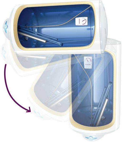 Водонагрівач електр. TESY Anticalc REV 100 круглий GCR 1004424D B14 TBRC, 100л, 2,4кВт, сухий тен, ун. монтаж, мех. кер-ння, C, білий 383199 фото