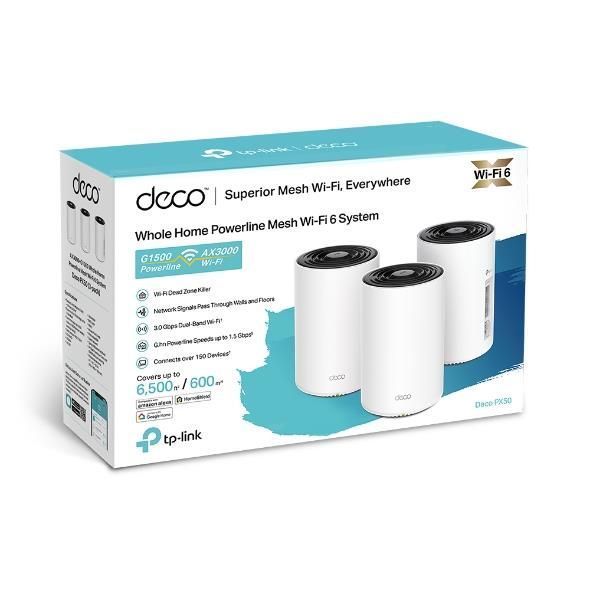 Домашня Powerline Mesh Wi-Fi система (3 шт у комплекті), Deco PX50(3-pack) TP-LINK 314730 фото