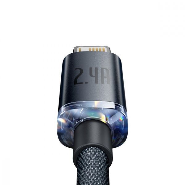 Кабель Baseus Crystal Shine Series Fast Charging Data USB кабель USB To IP 2.4A 1.2m (CAJY000001) Black 255220 фото