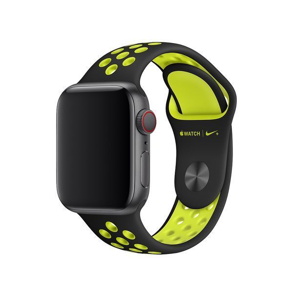 Ремінець Apple Watch Nike Sport Band 40mm/38mm Black/Volt (MTMN2) 265187 фото
