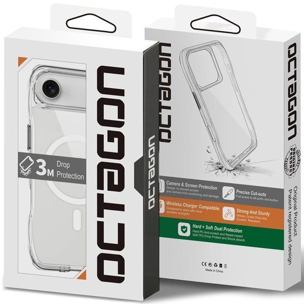 Чохол TPU Space Octagon with MagSafe для Apple iPhone 17 Air (6.5") Clear 403415 фото