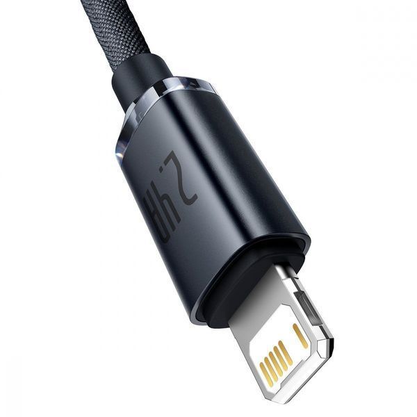 Кабель Baseus Crystal Shine Series Fast Charging Data USB кабель USB To IP 2.4A 1.2m (CAJY000001) Black 255220 фото