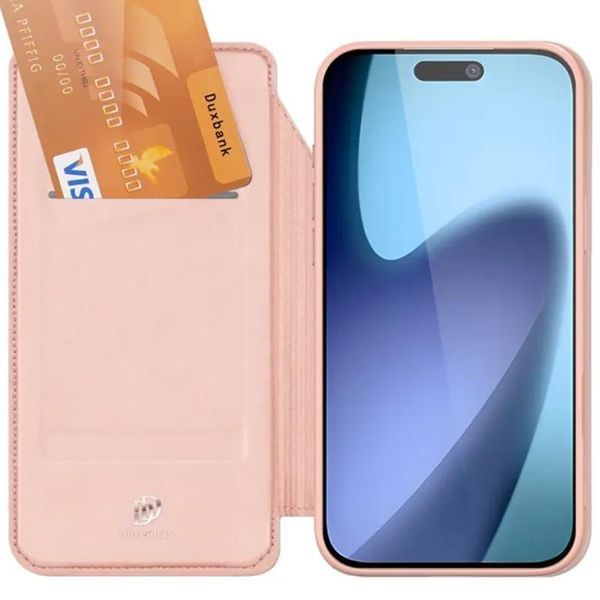 Чохол-книжка Dux Ducis з кишенею для візиток для Apple iPhone 17 Pro (6.3") Rose Gold 393984 фото