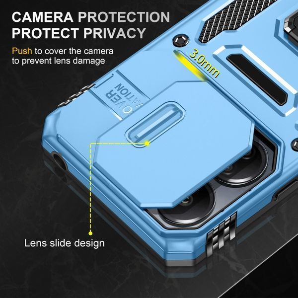 Ударостійкий чохол Camshield Army Ring для Xiaomi Redmi 13C / Poco C65 Блакитний / Light Blue 315906 фото