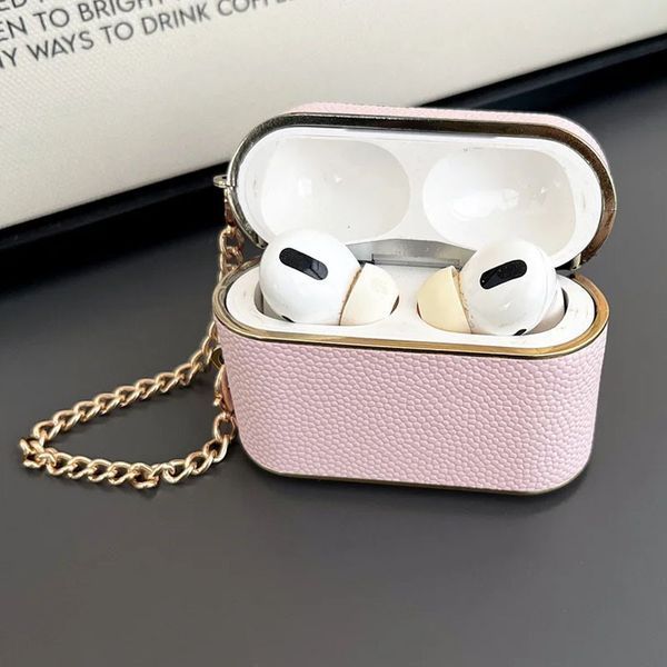 Шкіряний футляр Suitcase для навушників AirPods 3 Pink 345105 фото
