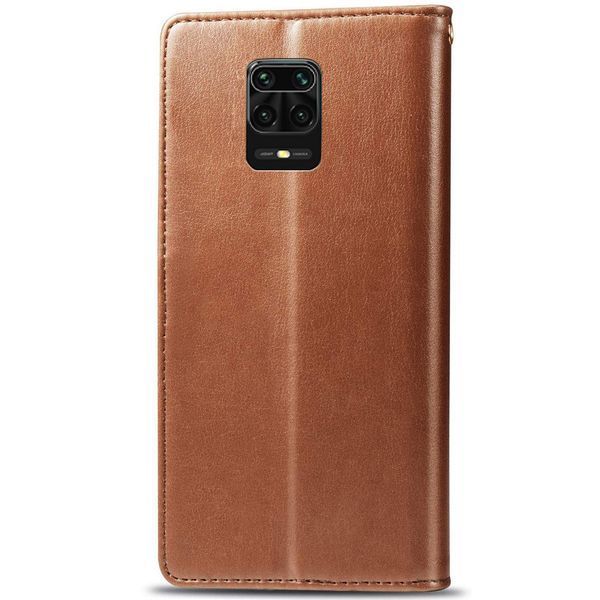 Шкіряний чохол книжка GETMAN Gallant (PU) для Xiaomi Redmi Note 9s / Note 9 Pro / Note 9 Pro Max Коричневий 285416 фото