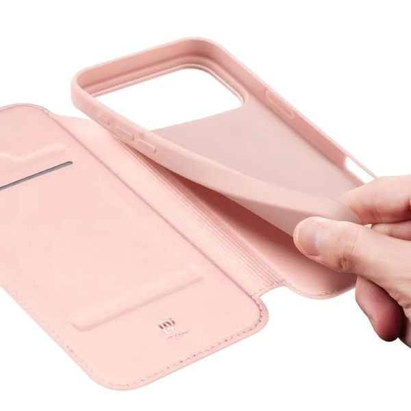 Чохол-книжка Dux Ducis з кишенею для візиток для Apple iPhone 17 Pro (6.3") Rose Gold 393984 фото