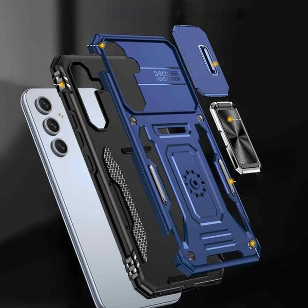 Ударостійкий чохол Camshield Army Ring для Samsung Galaxy S25 FE Синій / Navy 404736 фото