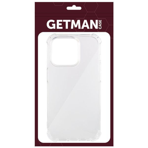 TPU чохол GETMAN Ease logo посилені кути для Apple iPhone 16 Pro (6.3") Безбарвний (прозорий) 317530 фото