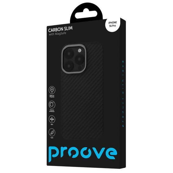Чохол Proove Carbon Slim with Magnetic Ring iPhone 14 Pro black (PCCSIP14P002) 338741 фото