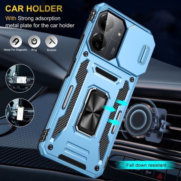 Ударостійкий чохол Camshield Army Ring для Xiaomi Redmi 13C / Poco C65 Блакитний / Light Blue 315906 фото