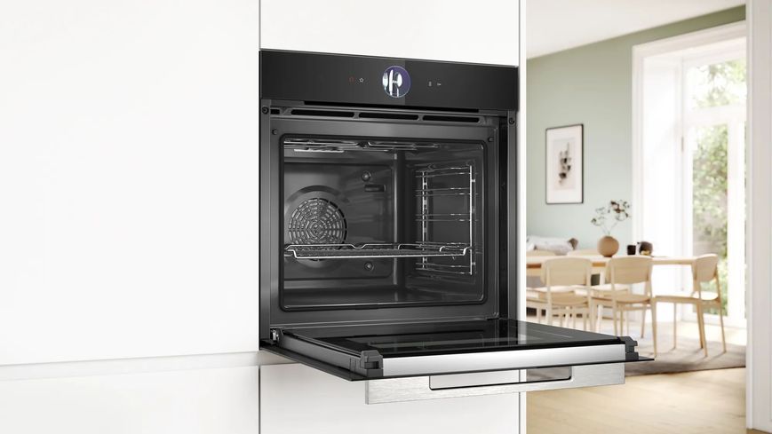 Духова шафа Bosch електрична, 71л, A+, дисплей, конвекція, піроліз, чорний (HBG7764B1) 371991 фото