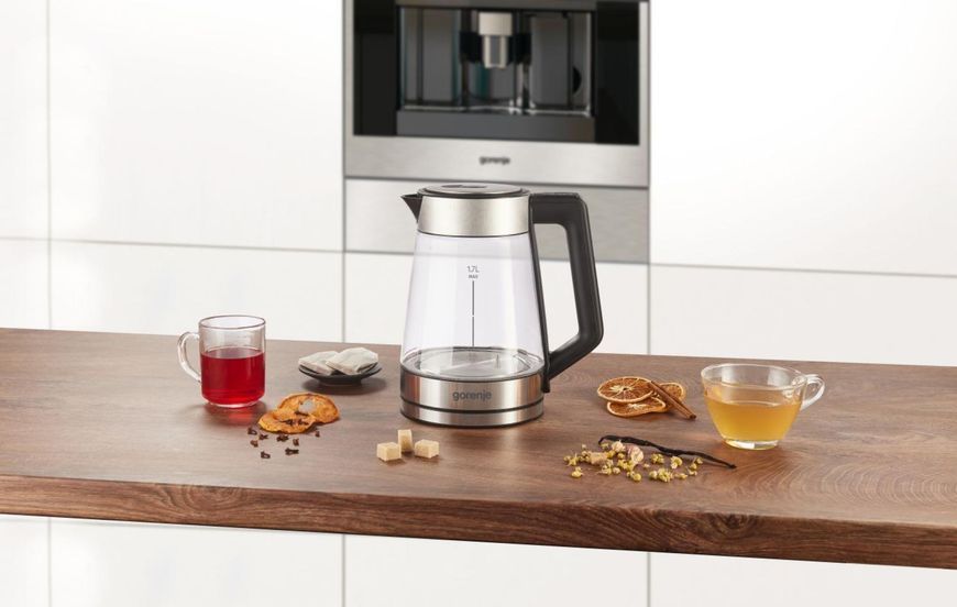 Електрочайник Gorenje 1.7л, 2,200 Вт, скло, нерж (K17TRG) 370131 фото