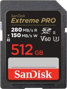 Карта пам'яті SanDisk SD 512GB C10 UHS-II U3 R280/W150MB/s Extreme Pro V60 (SDSDXEP-512G-GN4IN) 374624 фото
