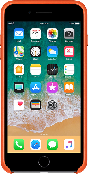 Чохол-накладка iPhone 8 Plus Original Leather Case (MRGD2) Bright Orange 122447 фото